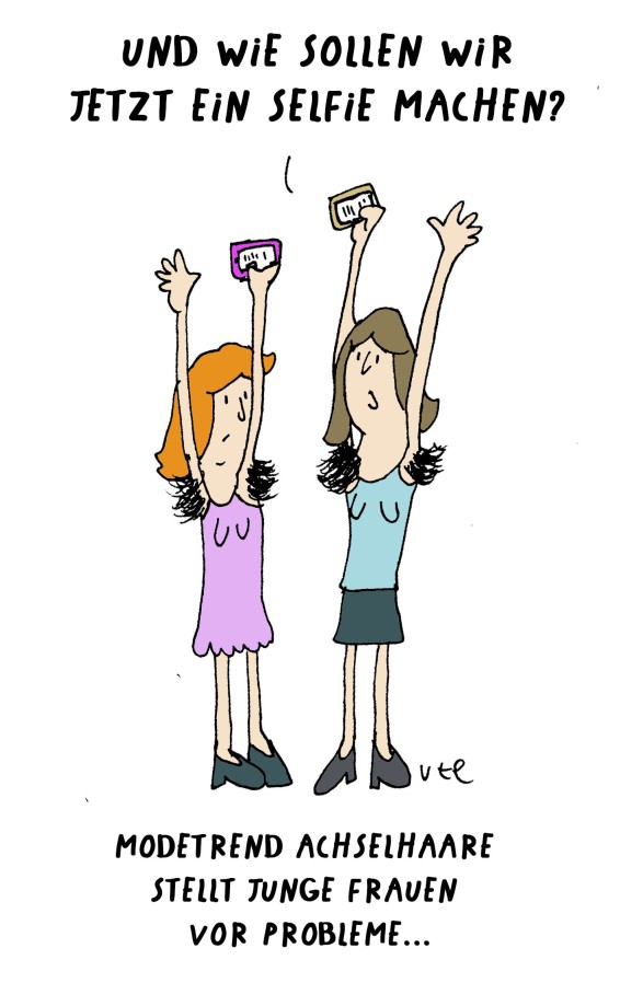 Cartoon Comic Achselhaare Selfies von Ute Hamelmann