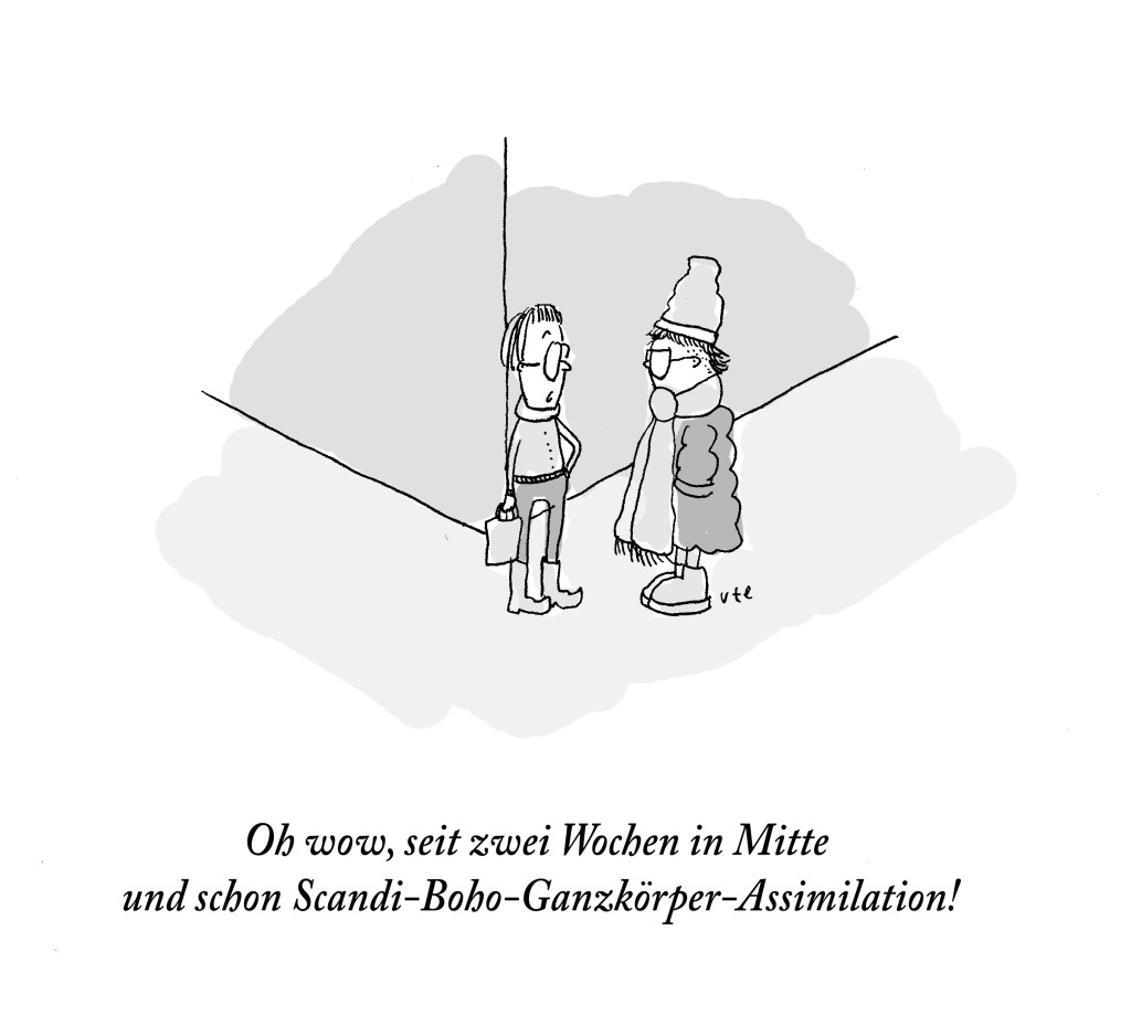 Cartoon Ute Hamelmann, Scandi Boho Berlin Mitte